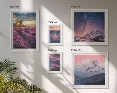 Gallery wall Landscapes of nature lavender mountains