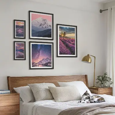 Gallery wall Landscapes of nature lavender mountains