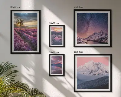 Gallery wall Landscapes of nature lavender mountains