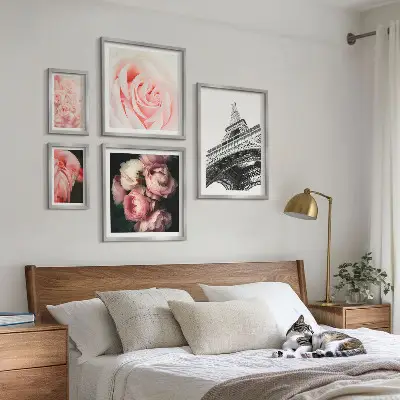 Framed photo set Roses Eiffel Tower Romanticism