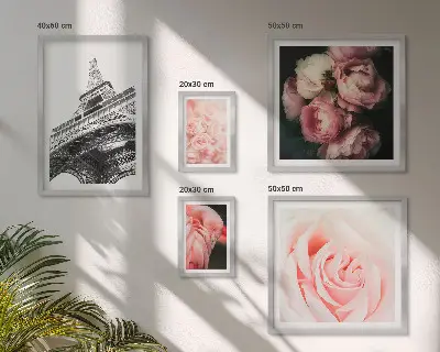 Framed photo set Roses Eiffel Tower Romanticism