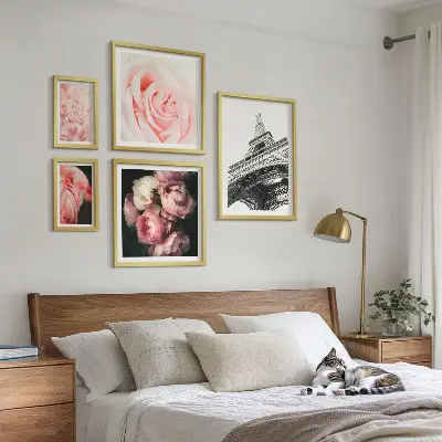 Framed photo set Roses Eiffel Tower Romanticism