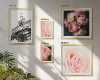 Framed photo set Roses Eiffel Tower Romanticism