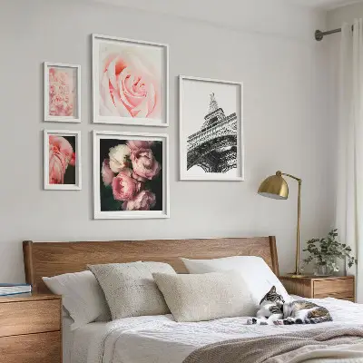 Framed photo set Roses Eiffel Tower Romanticism