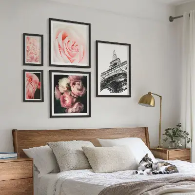 Framed photo set Roses Eiffel Tower Romanticism