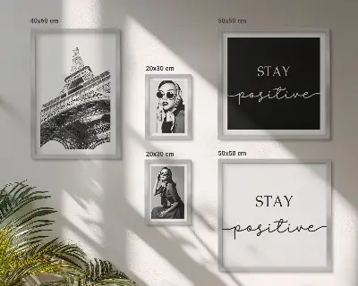 Set of 5 wall art pieces Stylish graphics fashion Paris