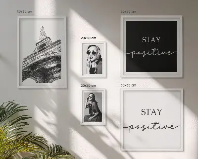 Set of 5 wall art pieces Stylish graphics fashion Paris