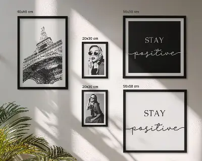 Set of 5 wall art pieces Stylish graphics fashion Paris