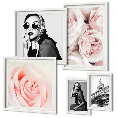 Framed photo set Stylish portraits of roses elegantly