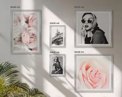 Framed photo set Stylish portraits of roses elegantly