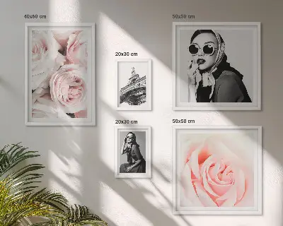 Framed photo set Stylish portraits of roses elegantly