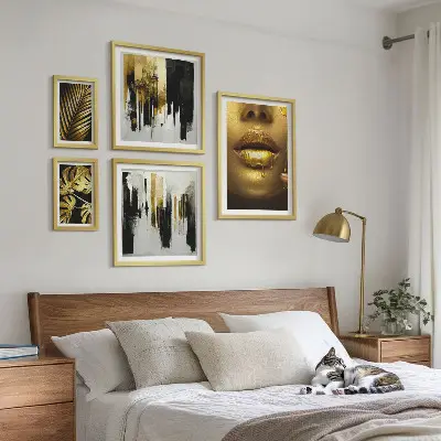 Framed photo set Glamour style plants faces