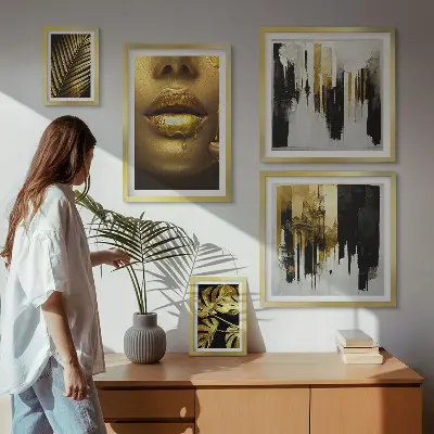Framed photo set Glamour style plants faces