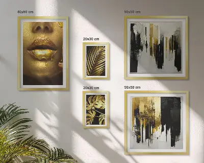 Framed photo set Glamour style plants faces