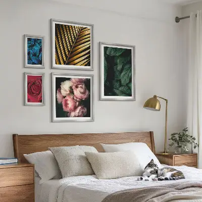 Set of 5 wall art pieces Plant floral motifs