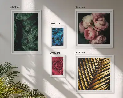 Set of 5 wall art pieces Plant floral motifs