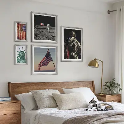 Set of 5 wall art pieces American symbolism of history