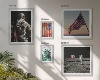 Set of 5 wall art pieces American symbolism of history