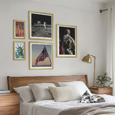 Set of 5 wall art pieces American symbolism of history