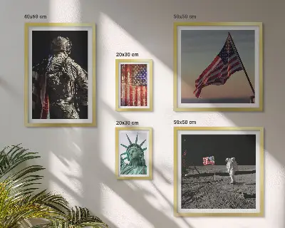 Set of 5 wall art pieces American symbolism of history