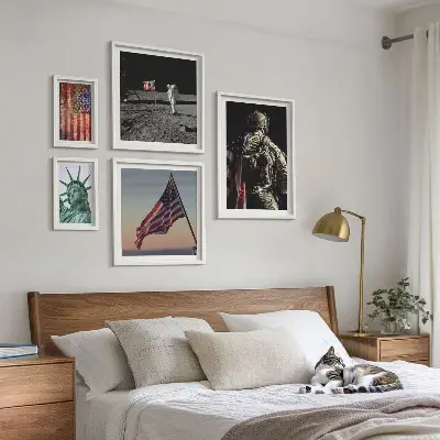 American symbolism of history wall art set of 5 pieces