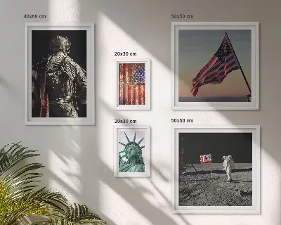 Set of 5 wall art pieces American symbolism of history