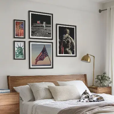 Set of 5 wall art pieces American symbolism of history
