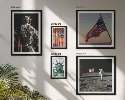 Set of 5 wall art pieces American symbolism of history