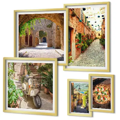 Gallery wall Charming streets of Italian dishes