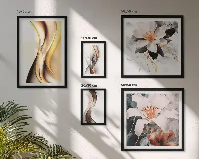 Framed photo set Stylish abstract flowers