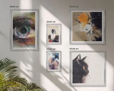 Set of 5 wall art pieces Modern art portraits abstraction