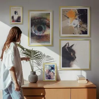 Set of 5 wall art pieces Modern art portraits abstraction