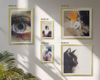 Set of 5 wall art pieces Modern art portraits abstraction