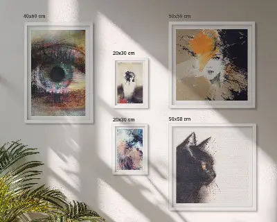 Set of 5 wall art pieces Modern art portraits abstraction