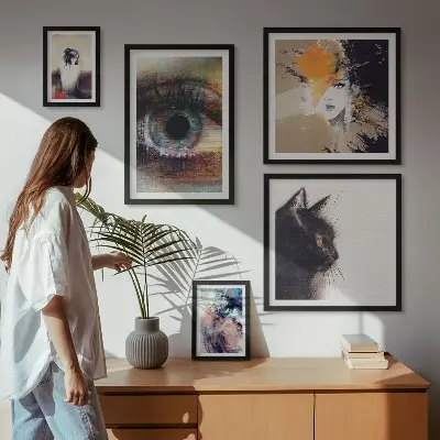 Set of 5 wall art pieces Modern art portraits abstraction