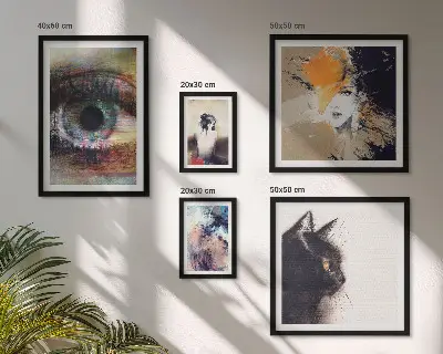 Set of 5 wall art pieces Modern art portraits abstraction