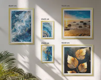 Gallery wall Abstract blue landscapes