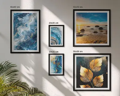 Gallery wall Abstract blue landscapes