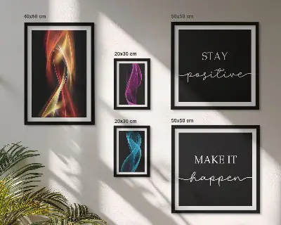 Set of 5 wall art pieces Quotes, light patterns, inspirations