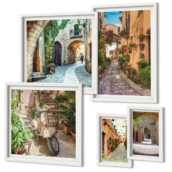 Gallery wall Charming streets with flowers
