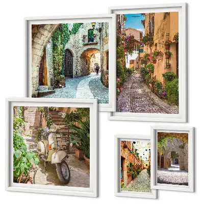 Gallery wall Charming streets with flowers