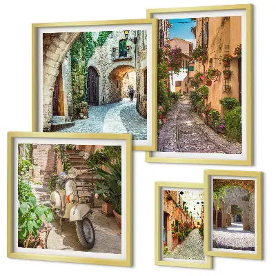 Gallery wall Charming streets with flowers