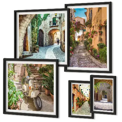 Gallery wall Charming streets with flowers