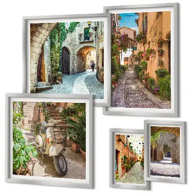 Gallery wall Charming streets with flowers