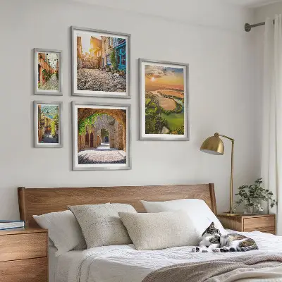 Set of 5 wall art pieces Charming, picturesque streets