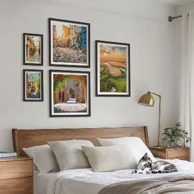 Set of 5 wall art pieces Charming, picturesque streets