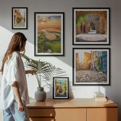 Set of 5 wall art pieces Charming, picturesque streets