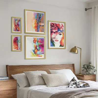 Framed photo set Colorful abstract portraits