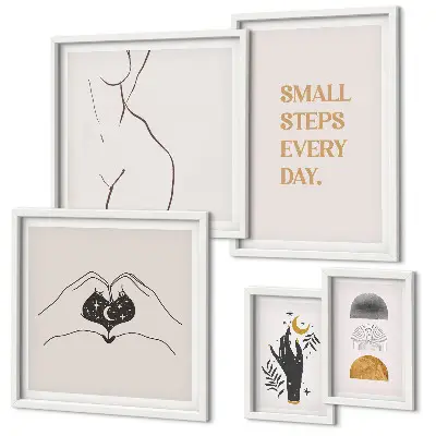 Framed photo set Motivation positive thinking minimalism