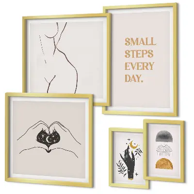 Framed photo set Motivation positive thinking minimalism